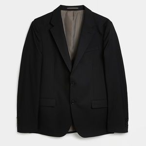 RIVER ISLAND - BLACK SKINNY FIT TWILL SUIT JACKET